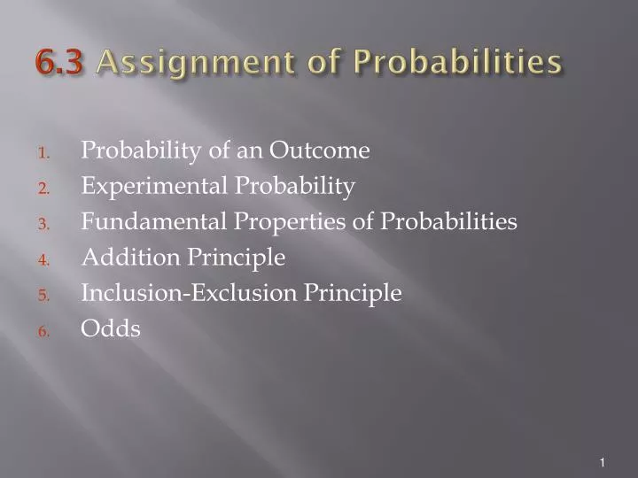 6 3 assignment of probabilities