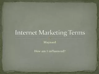 Internet Marketing Terms