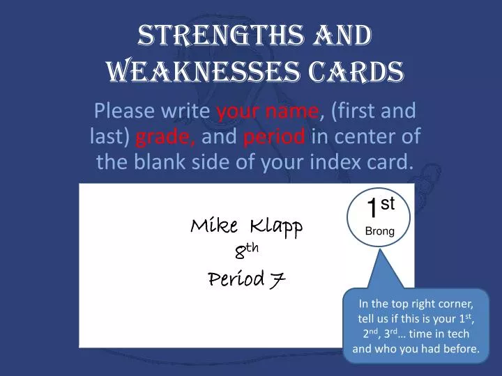 strengths and weaknesses cards