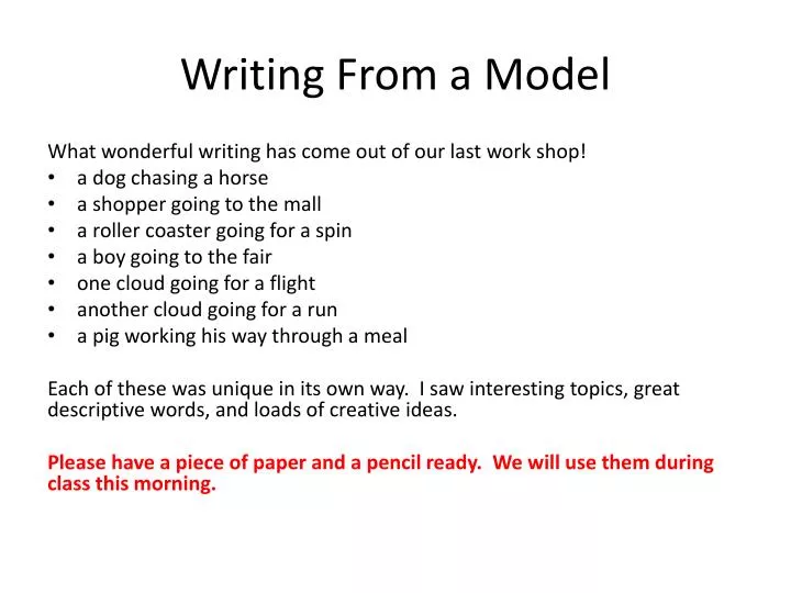 writing from a model