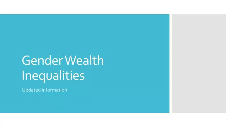 gender wealth inequalities
