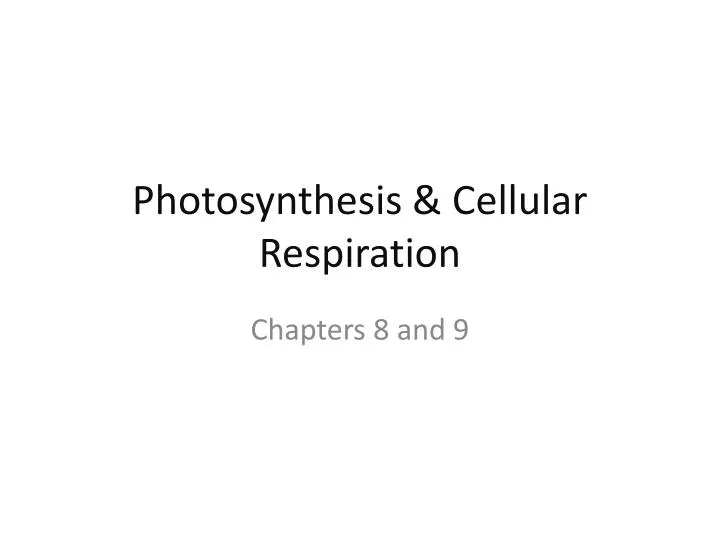 photosynthesis cellular respiration