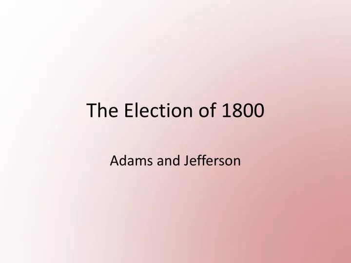 the election of 1800