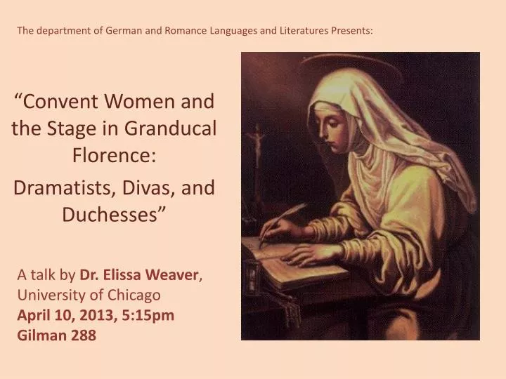 the department of german and romance languages and literatures presents