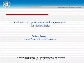 Vital statistics questionnaire and response rates for vital statistics