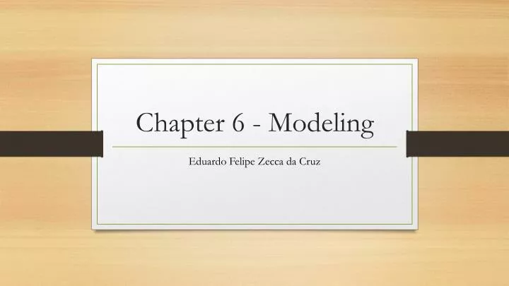 chapter 6 modeling