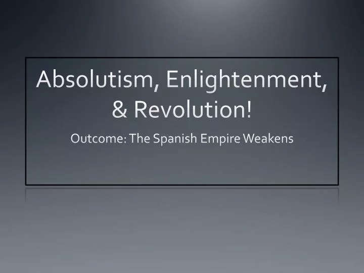 absolutism enlightenment revolution
