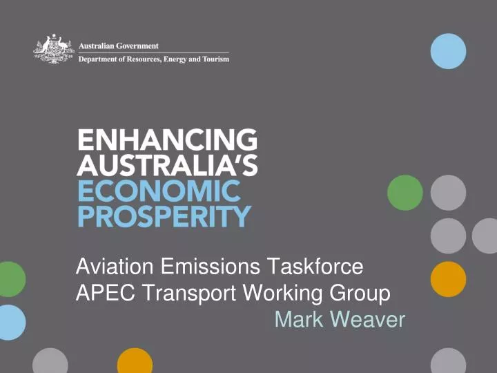 aviation emissions taskforce apec transport working group mark weaver