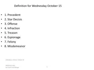 Definition for Wednesday October 15