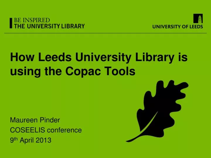 how leeds university library is using the copac tools