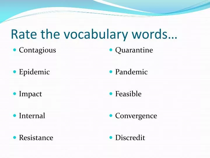 rate the vocabulary words