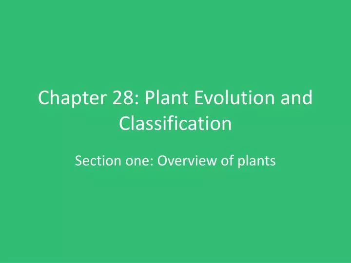 chapter 28 plant evolution and classification