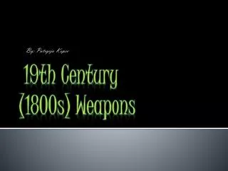 19th Century (1800s) Weapons