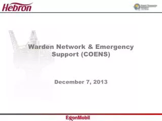 Warden Network &amp; Emergency Support (COENS)