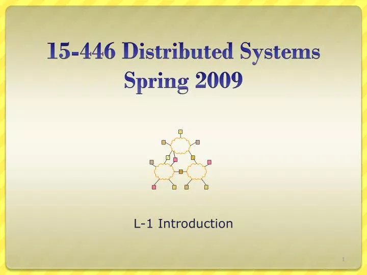 15 446 distributed systems spring 2009