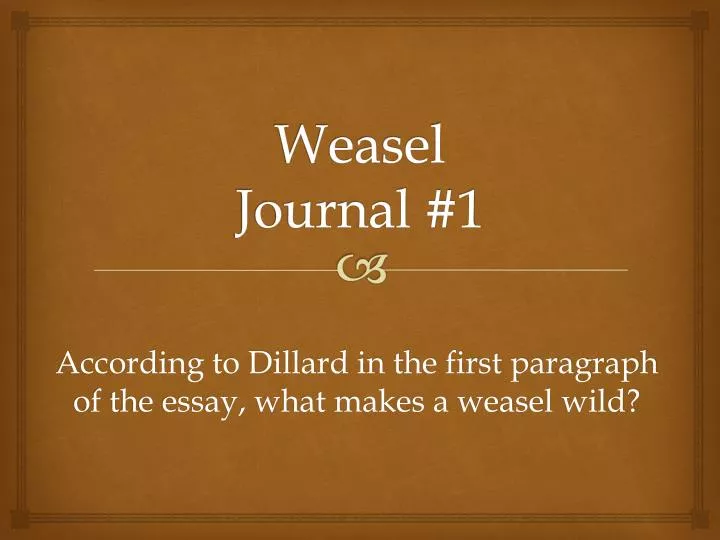 weasel journal 1