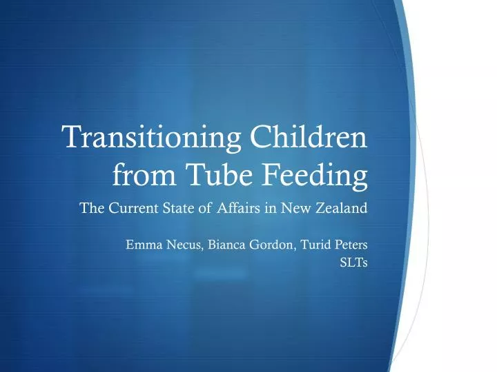 transitioning children from tube feeding
