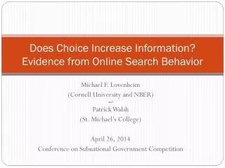 Does Choice Increase Information? Evidence from Online Search Behavior