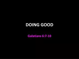 doing good