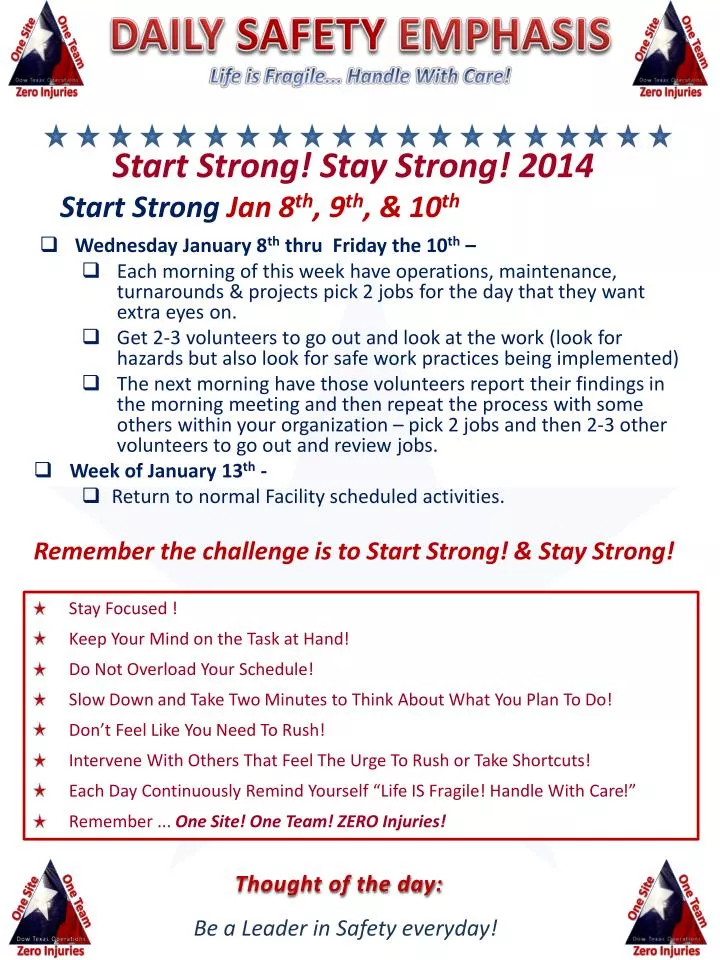 start strong stay strong 2014 start strong jan 8 th 9 th 10 th