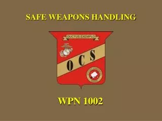SAFE WEAPONS HANDLING