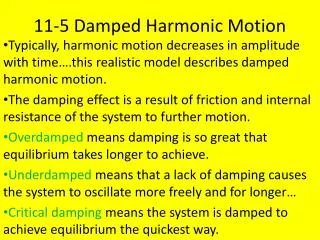 11-5 Damped Harmonic Motion