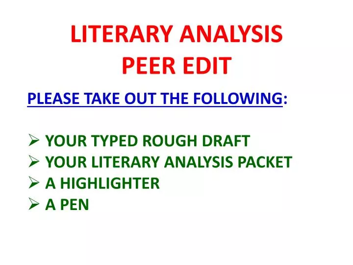 literary analysis peer edit