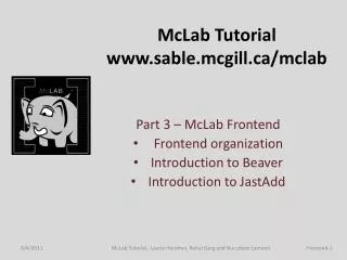 McLab Tutorial sable.mcgill/mclab