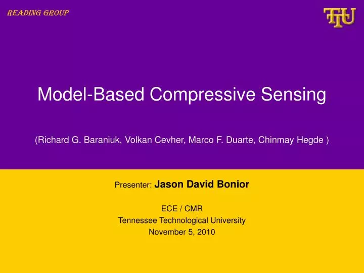 model based compressive sensing