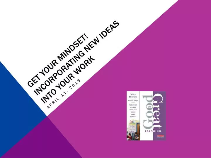 get your mindset incorporating new ideas into your work