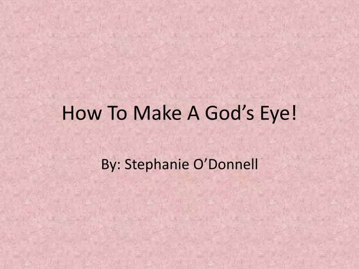 how to make a god s eye