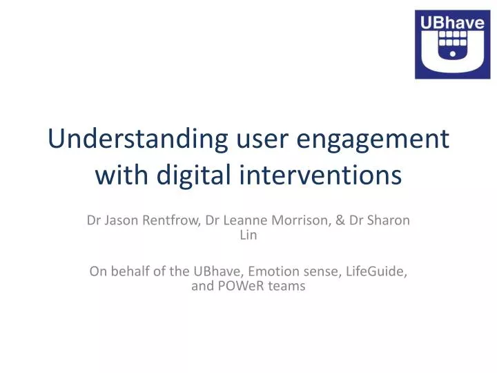 understanding user engagement with digital interventions