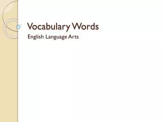 Vocabulary Words