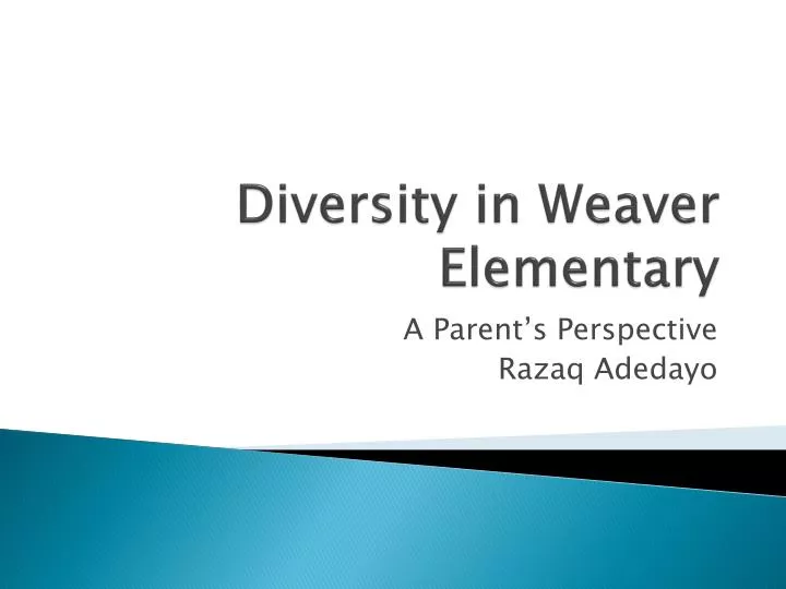 diversity in weaver elementary
