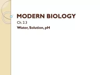 MODERN BIOLOGY