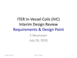 ITER In-Vessel Coils (IVC) Interim Design Review Requirements &amp; Design Point