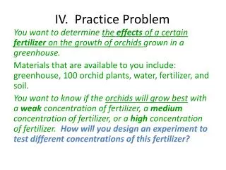 IV. Practice Problem