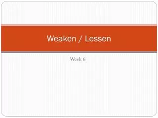 Weaken / Lessen