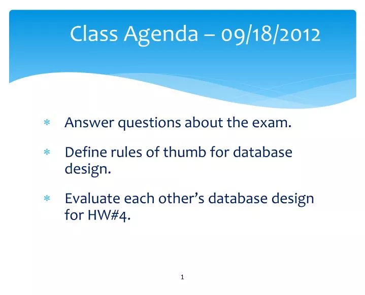 class agenda 09 18 2012