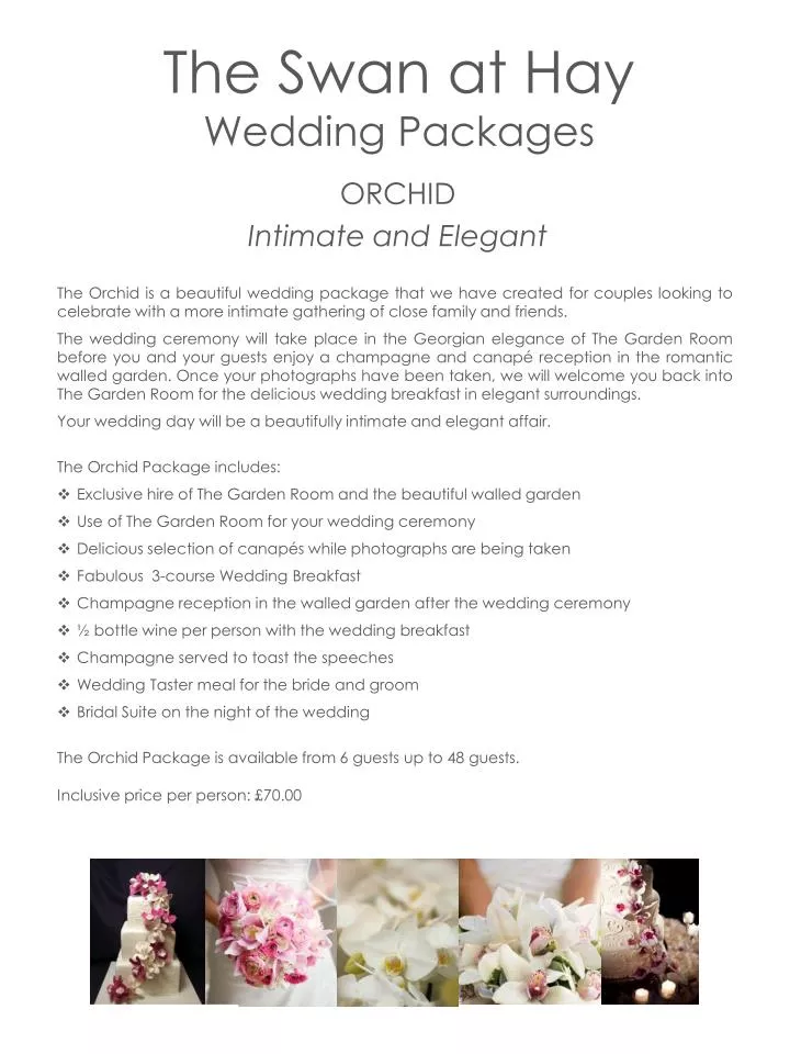 the swan at hay wedding packages