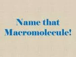 Name that Macromolecule! - slide 1