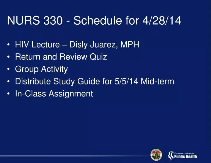 nurs 330 schedule for 4 28 14