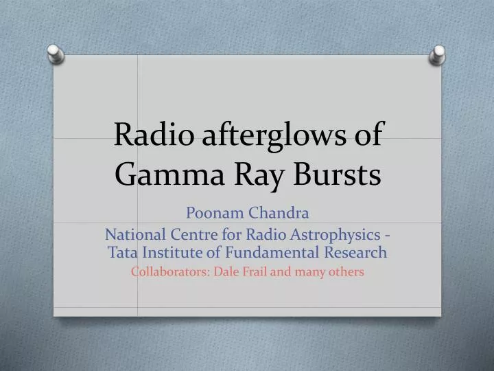 radio afterglows of gamma ray bursts