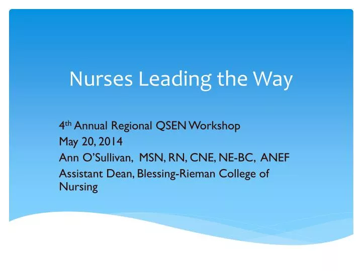 nurses leading the way