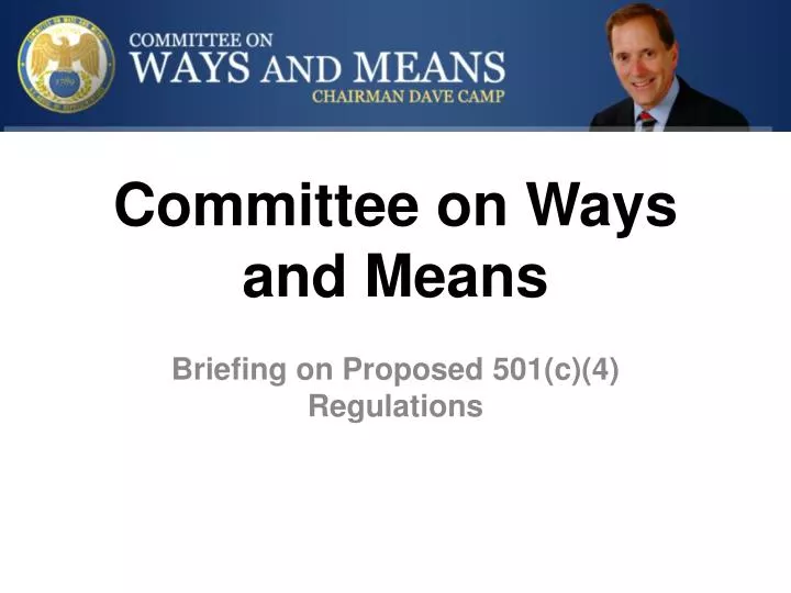 committee on ways and means