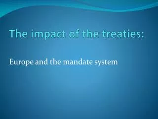 the impact of the treaties