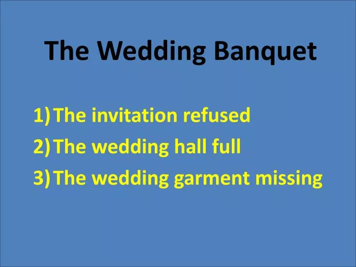 the wedding banquet
