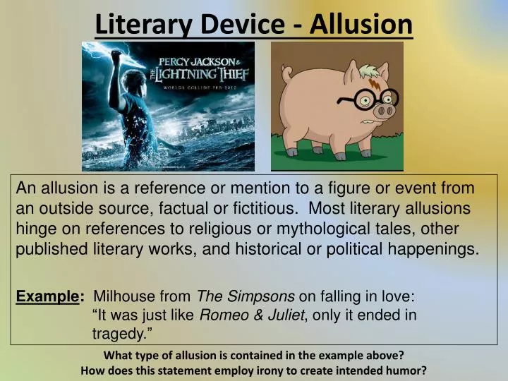 PPT Literary Device Allusion PowerPoint Presentation Free Download 