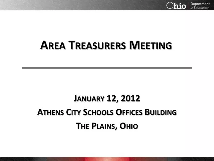area treasurers meeting