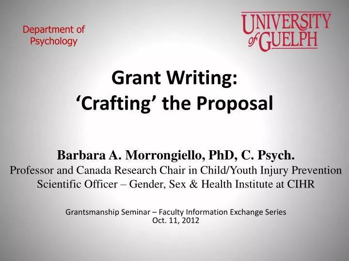 grant writing crafting the proposal